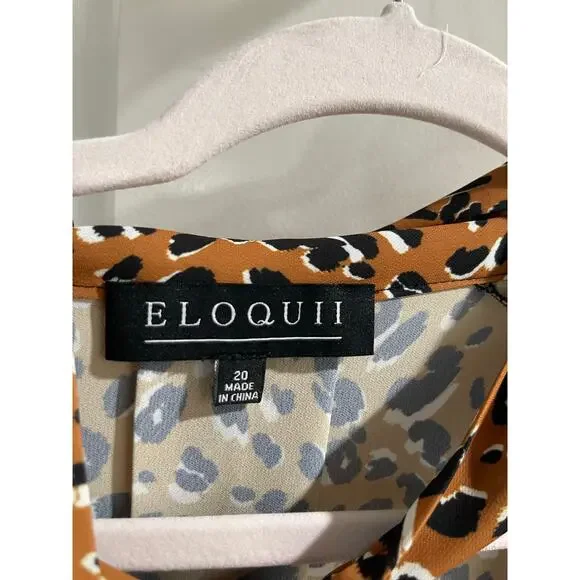 Eloquii ruched puff sleeve v neck with tie blouse EUC 20W - Picture 6 of 6